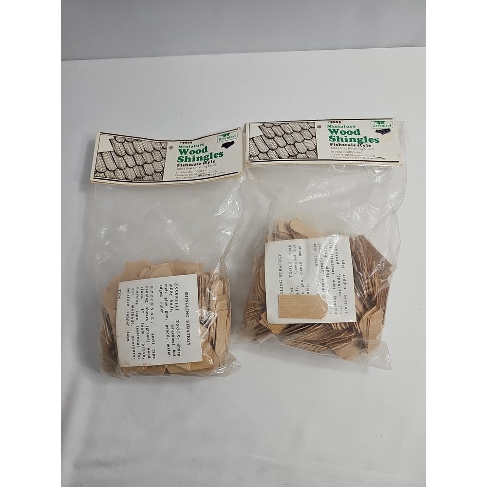 VTG 2 Pack  Greenleaf Fishscale Style Dollhouse Roof Shingles - 300 Each~  #9005